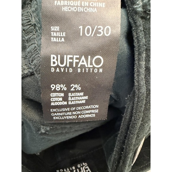 Buffalo David Bitton Velvet Skinny Jeans Womens 10/30 Black Mid Rise 31x30 - Picture 10 of 14